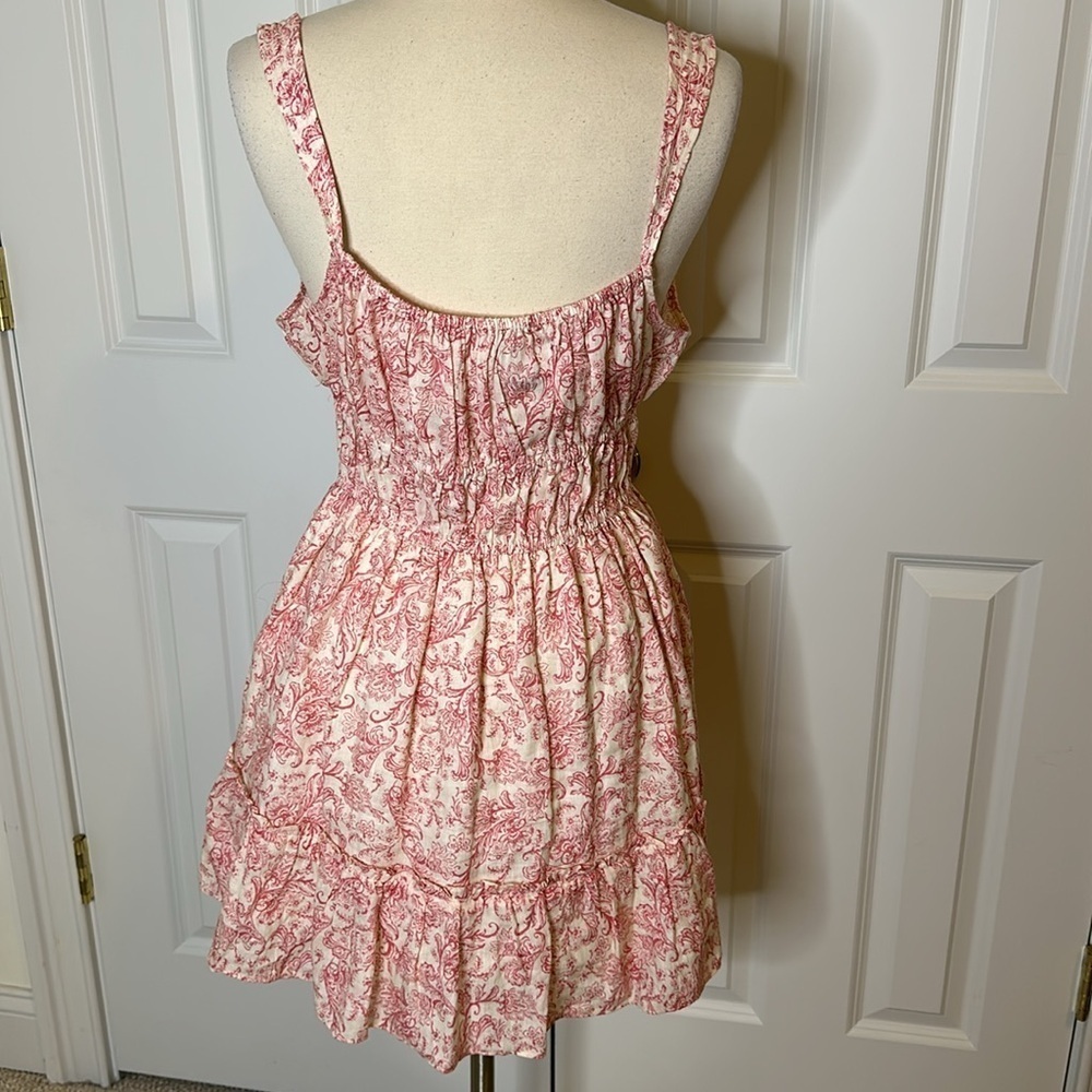 Saylor Austyn Pink Floral Linen Mini Dress SzL - Picture 6 of 10